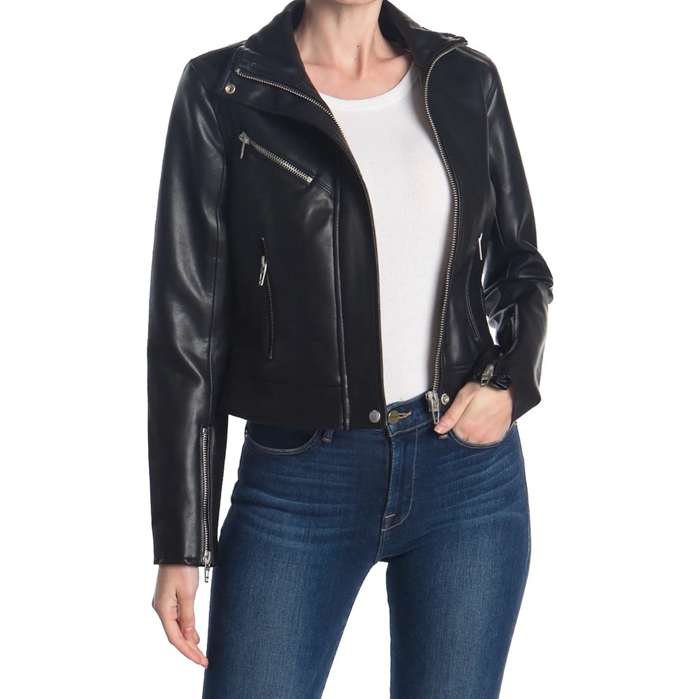 ‼️LAST CALL‼️ NWT Blank NYC Black Faux Leather Moto Jacket - M